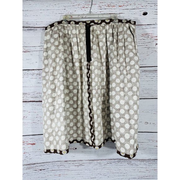 Daisy Flower Skirt Brown Floral Vintage Womens Plus Size 3X Mod Handmade Zipper - Picture 13 of 14